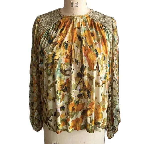 NWT Anthropologie Bl-nk London Sequin Tunic Top Blouse Anthropologie - Picture 2 of 16